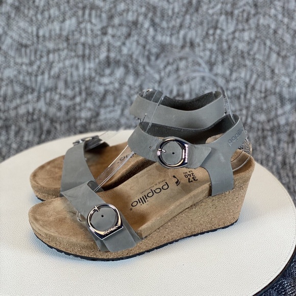 Birkenstock Papillio Soley Ring Buckle Sandal Wedge Size 37 - Picture 3 of 6
